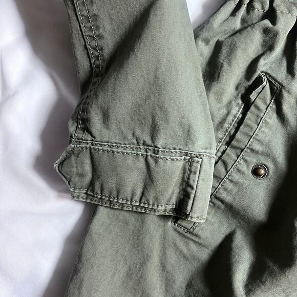 ✨Ambiance Women’s Utility Jacket Size M Army Green Hooded Anorak Drawstring Coat - Picture 8 of 8